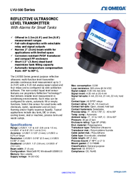 Thumbnail of document Data Sheet - LVU501 Reflective Ultrasonic Level Transmitter